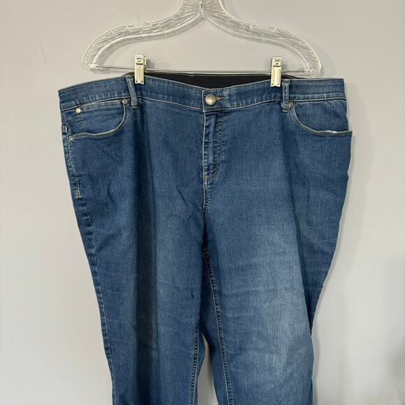 CJ Banks Medium Wash Boot Cut Jeans Size 20 W Petite Cotton Polyester Spandex - Picture 3 of 7